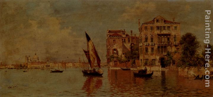 Venetian Canal painting - Antonio Reyna Venetian Canal art painting